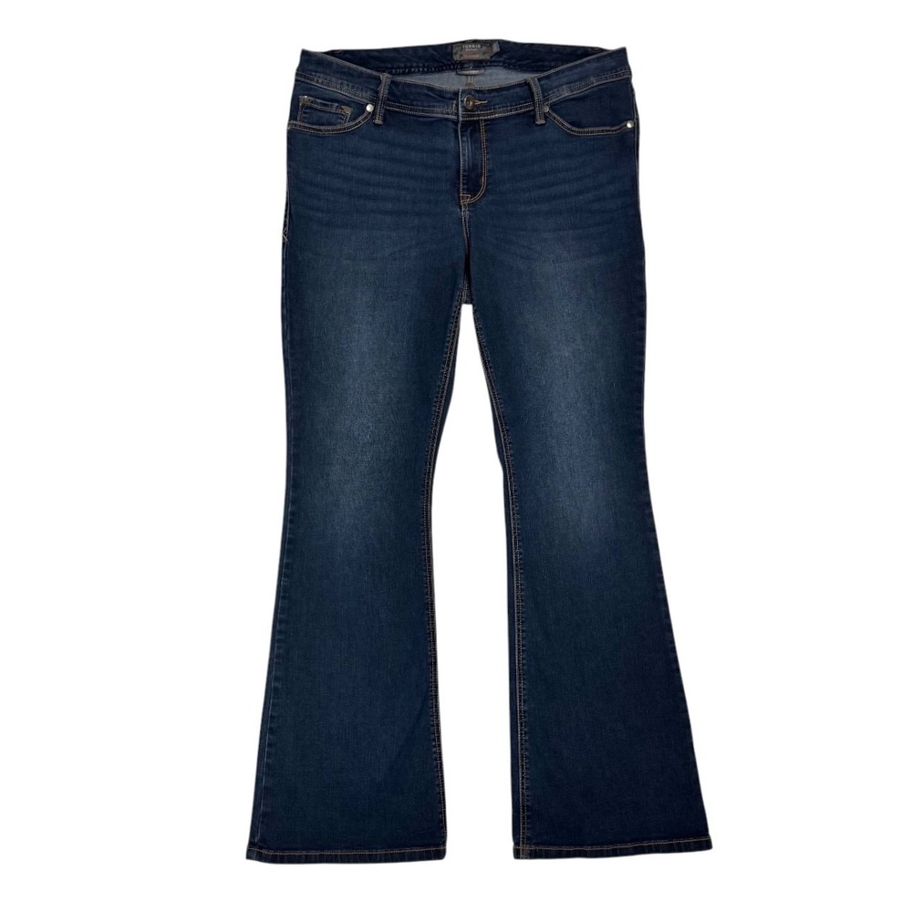 Torrid Luxe Slim Boot Jeans Size 14 Mid Rise Bootcut Super‎ Stretch Dark Wash